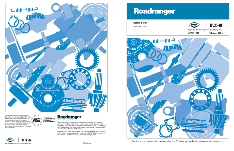 Roadranger Eaton Fuller Apmt-1234 Fault Codes document preview image