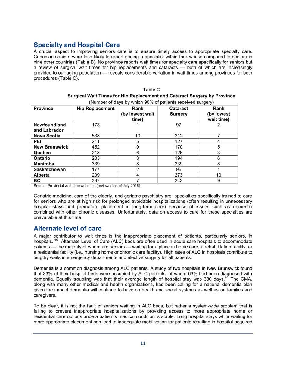 The State of Seniors Health Care in Canada - Canadian Medical Association - Canada, Page 11
