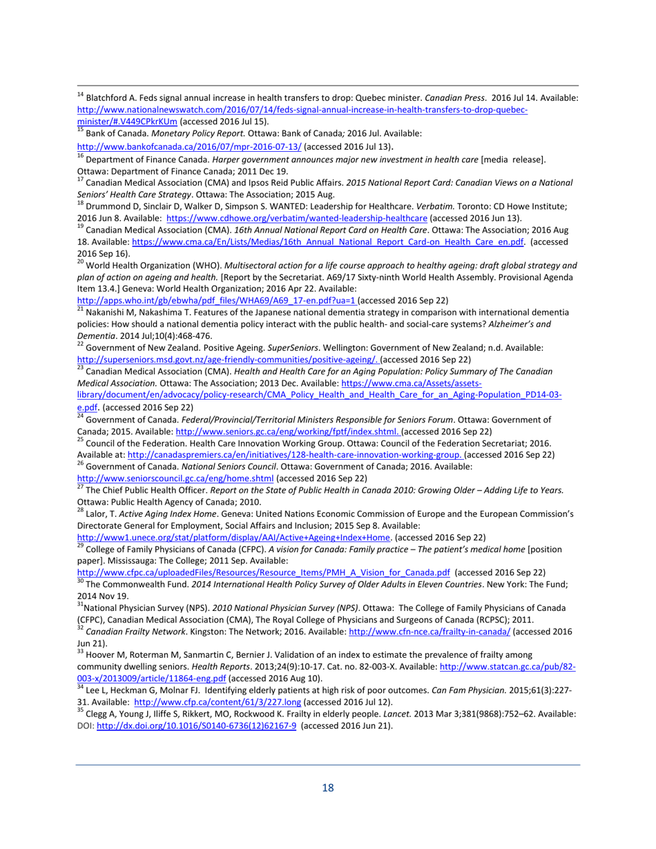 The State of Seniors Health Care in Canada - Canadian Medical Association - Canada, Page 18