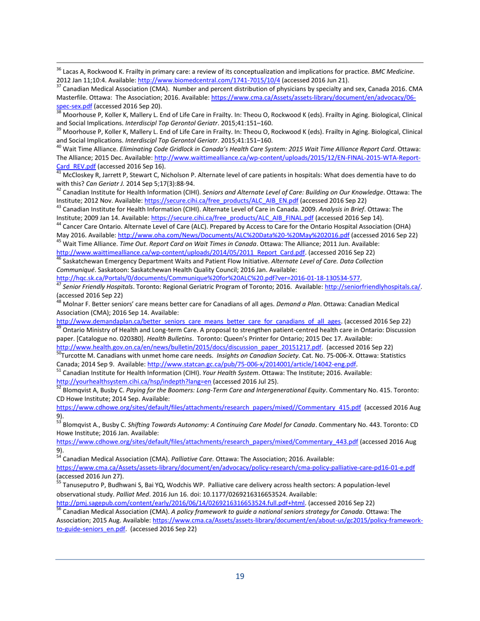 The State of Seniors Health Care in Canada - Canadian Medical Association - Canada, Page 19