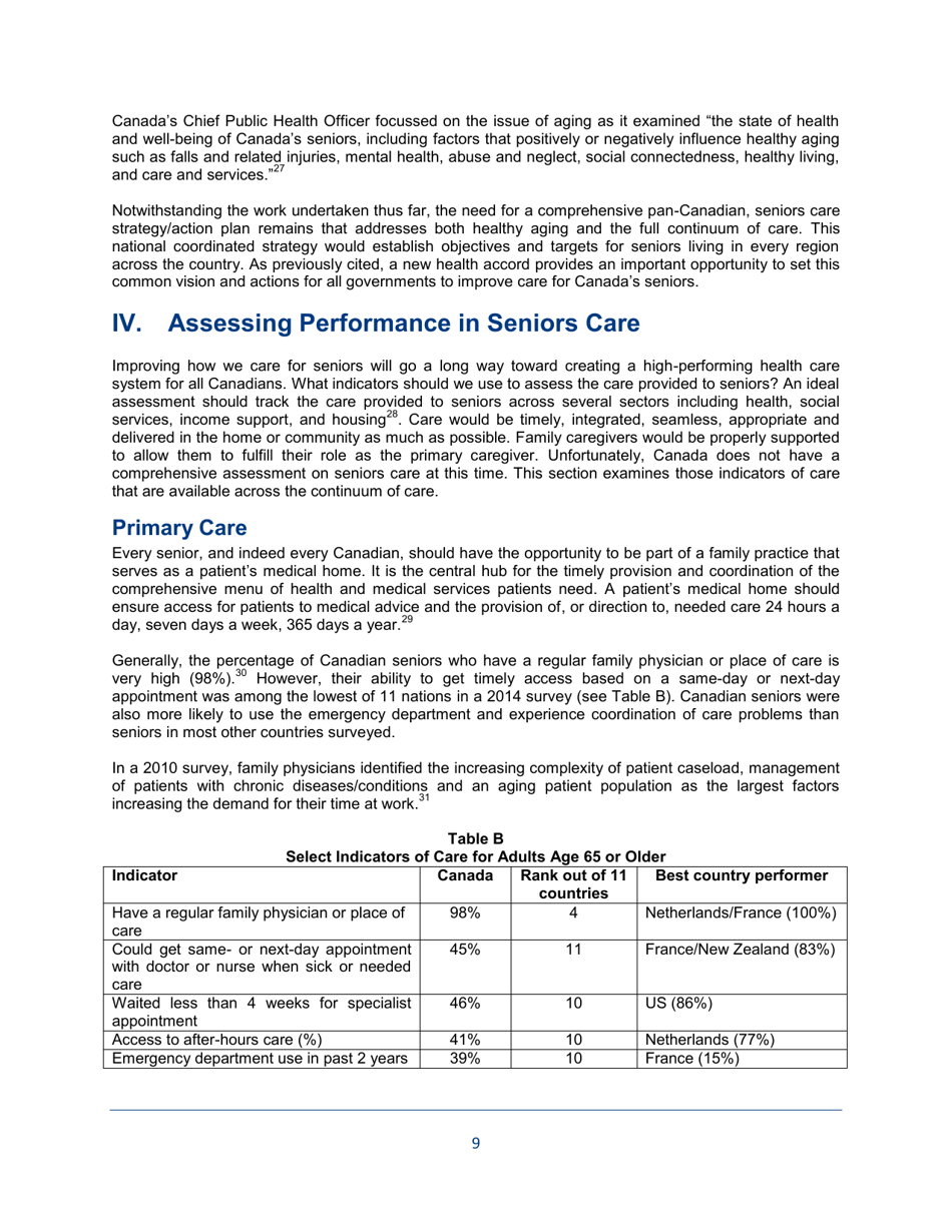 The State of Seniors Health Care in Canada - Canadian Medical Association - Canada, Page 9