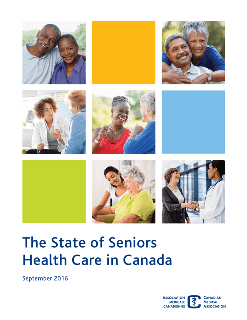Illustration showcasing the state of seniors' healthcare in Canada
