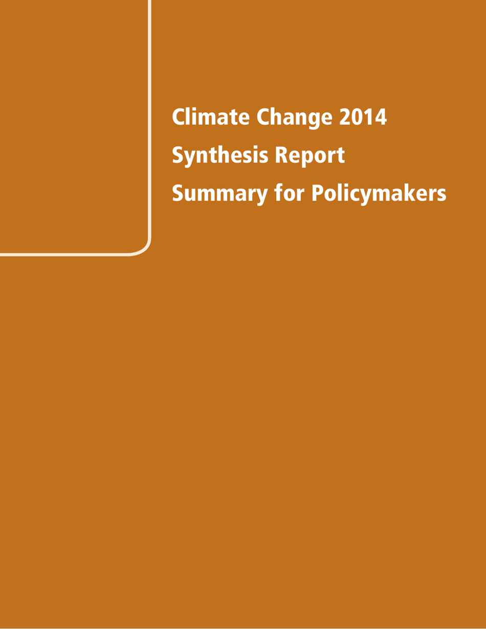 Climate Change 2014 Synthesis Report: Summary for Policymakers - the United Nations Intergovernmental Panel on Climate Change, Page 1