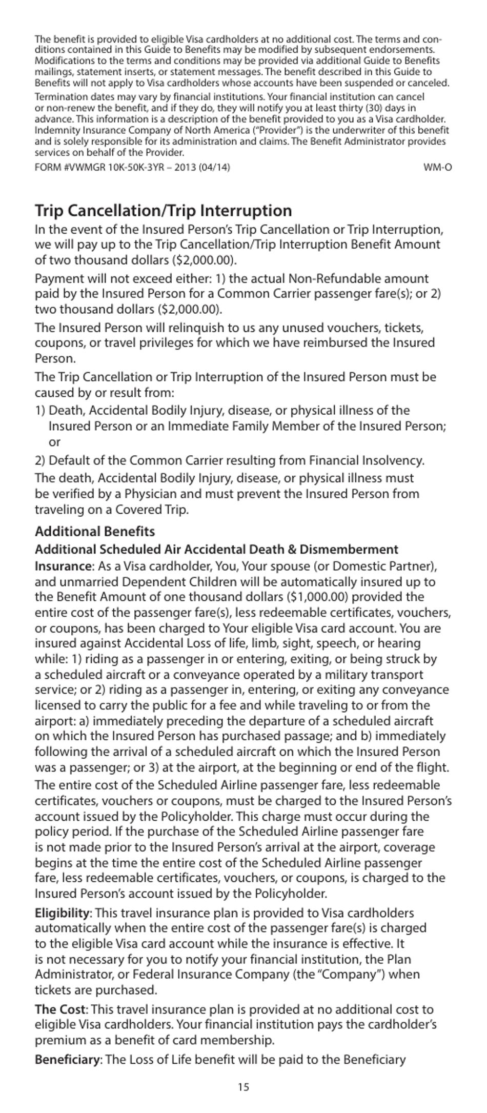 Your Visa Signature Card Guide to Benefits: Wells Fargo Visa Signature Credit Card, Page 15