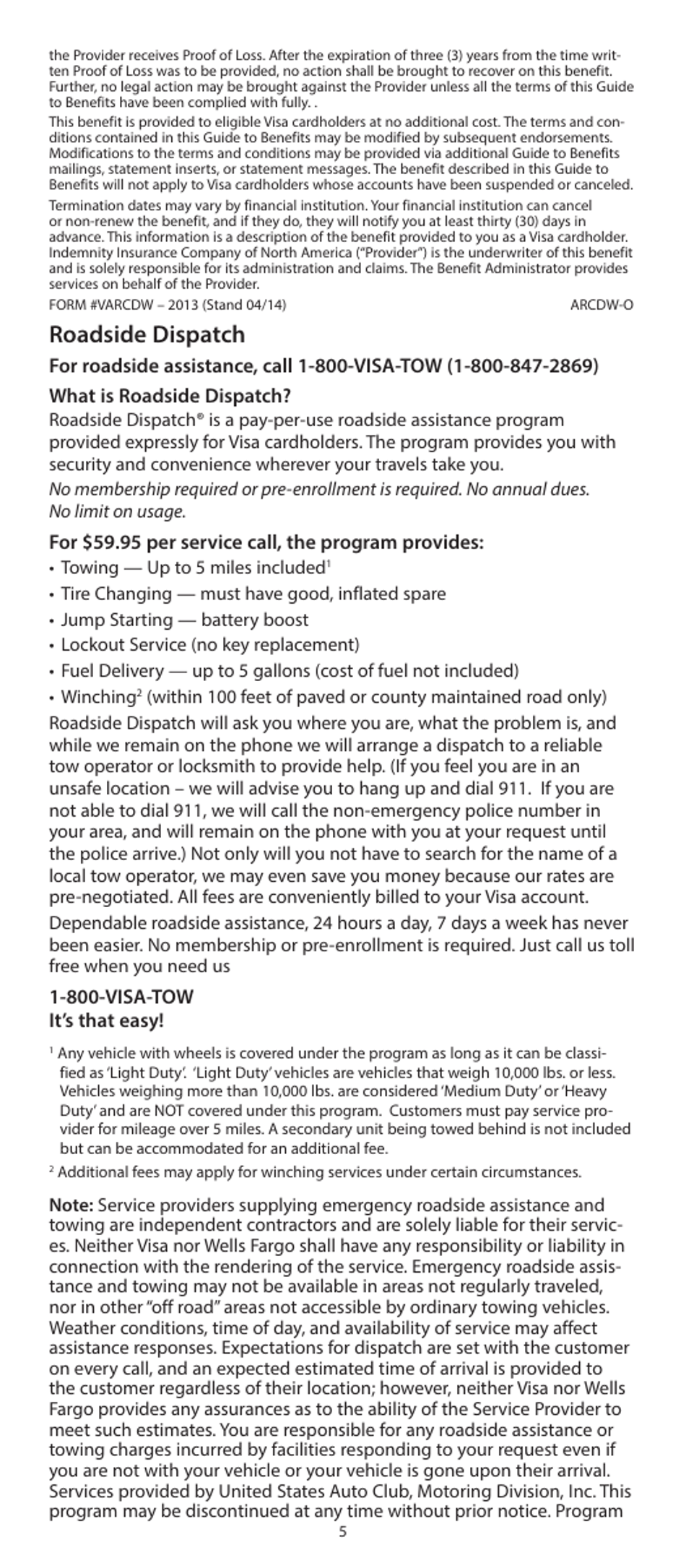 Your Visa Signature Card Guide to Benefits: Wells Fargo Visa Signature Credit Card, Page 5
