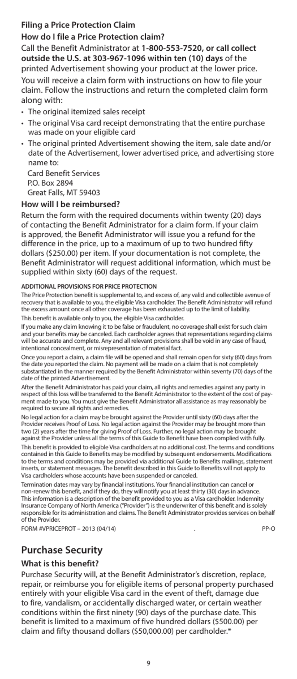 Your Visa Signature Card Guide to Benefits: Wells Fargo Visa Signature Credit Card, Page 9