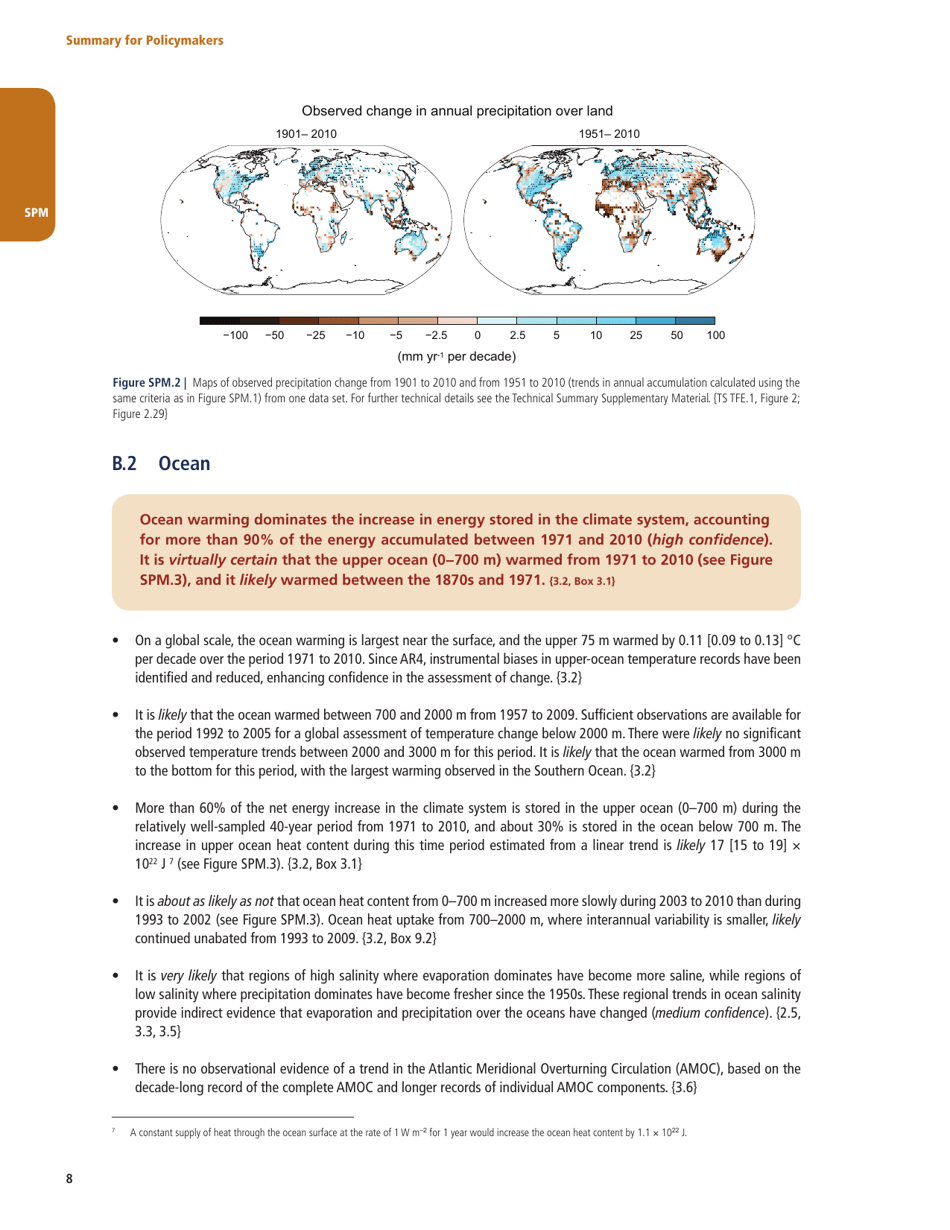 Summary for Policymakers (Spm) - the United Nations Intergovernmental Panel on Climate Change, Page 6