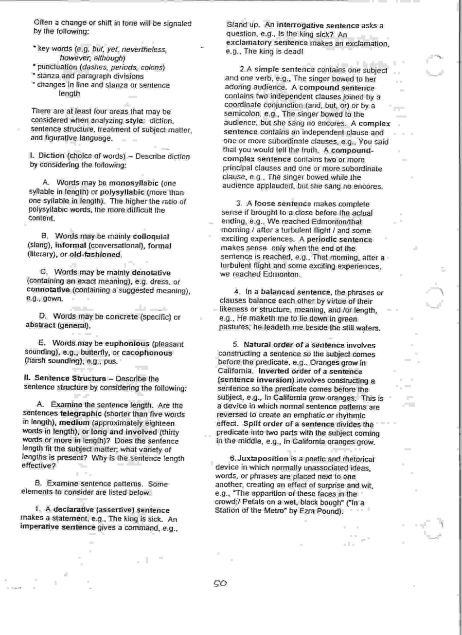 Terms - Ap English Language and Composition (Adapted From V. Stevenson, Patrick Henry High School, and Abrams Glossary of Literary Terms), Page 15