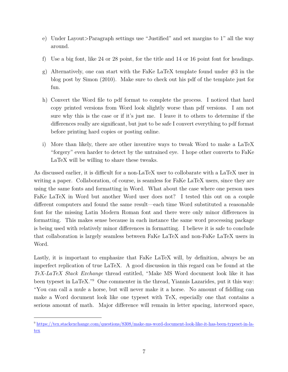 The Case for Writing Papers in Economics Using Fake Latex, Scott H. Irwin - University of Illinois - Illinois, Page 7