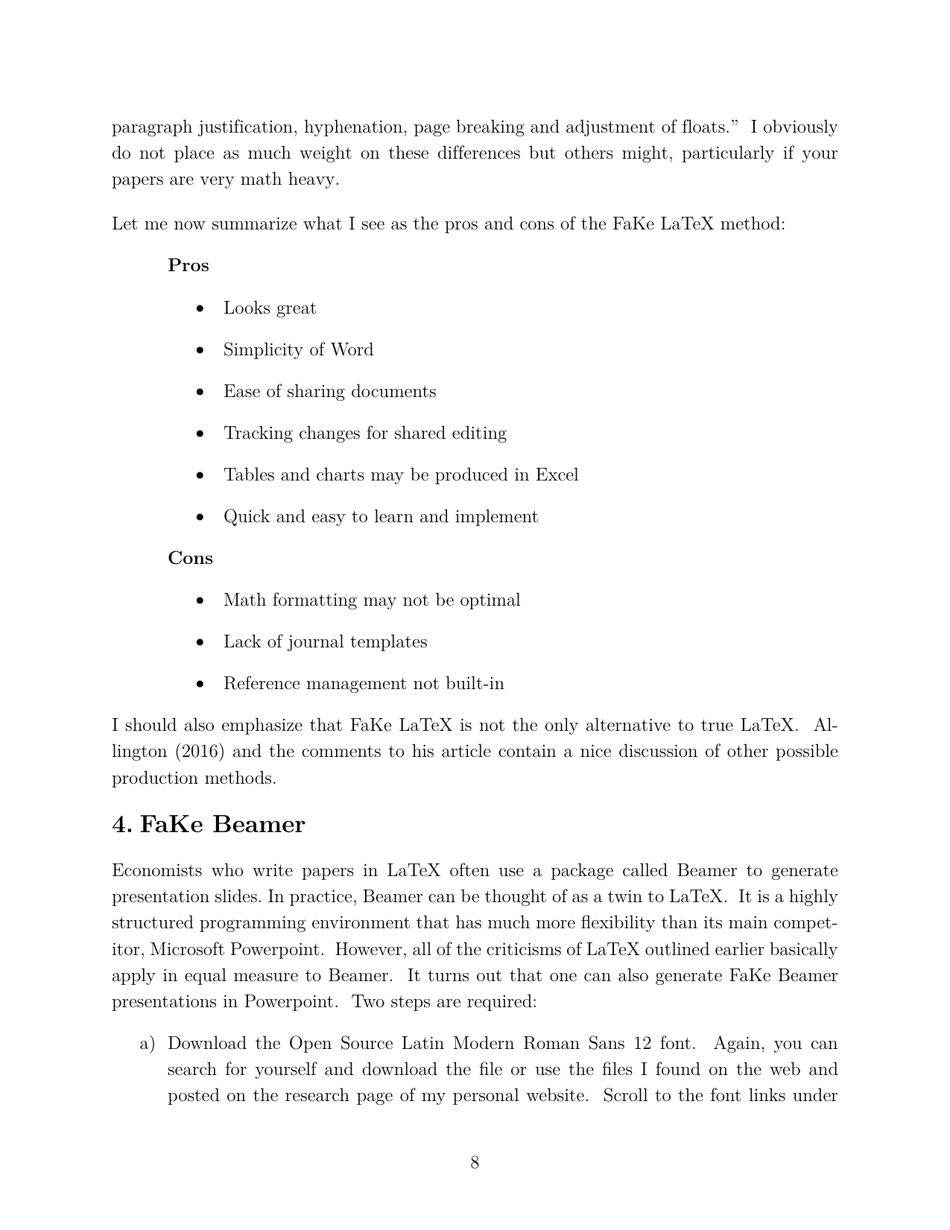 The Case for Writing Papers in Economics Using Fake Latex, Scott H. Irwin - University of Illinois - Illinois, Page 8