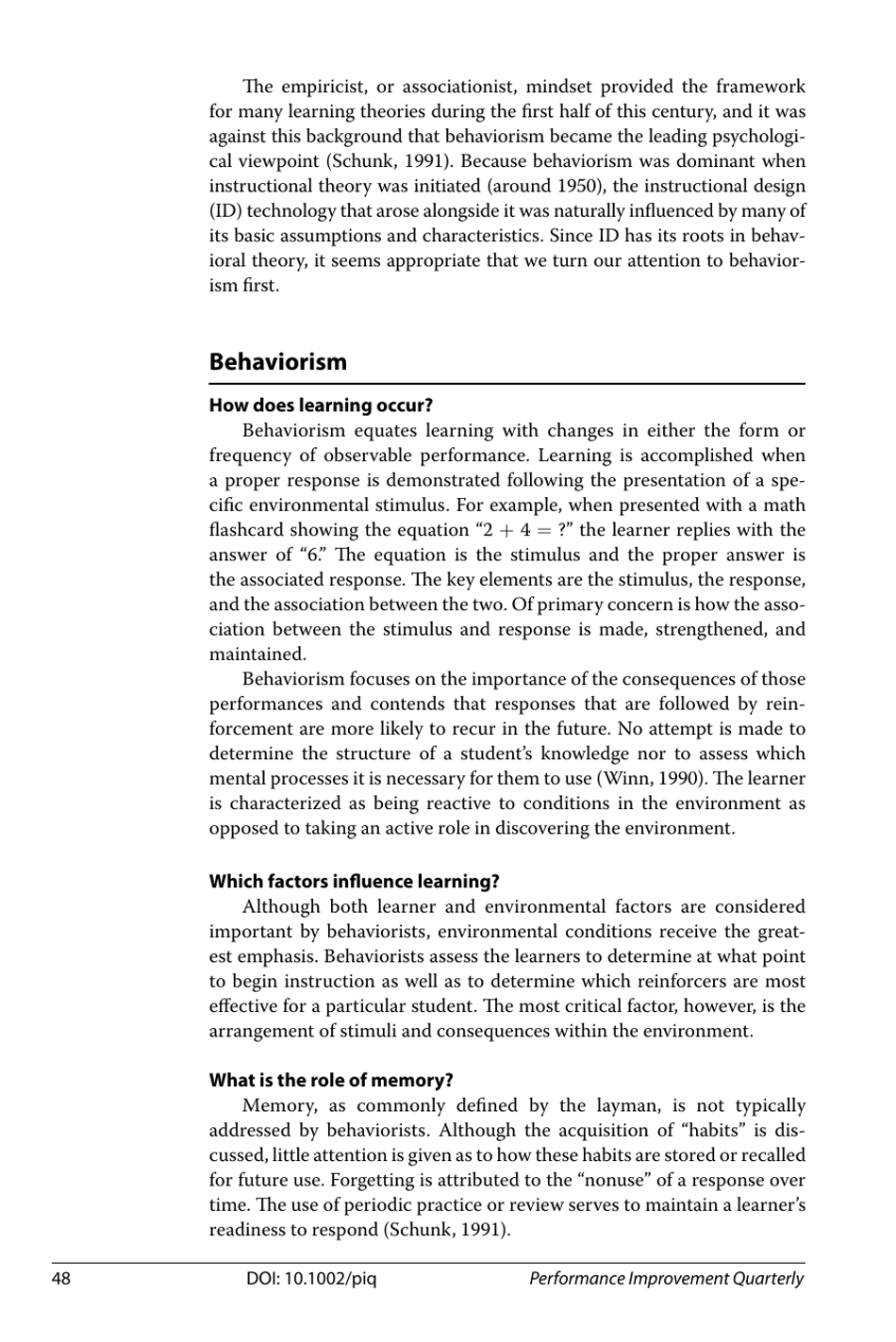 Behaviorism, Cognitivism, Constructivism: Comparing Critical Features ...