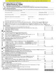 Document preview: Form IL-1040 Individual Income Tax Return - Illinois