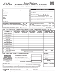 OTC Form OTC901 &quot;Business Personal Property Rendition&quot; - Oklahoma, 2019