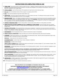 Form CG-1258 Application for Initial, Exchange, or Replacement of Certificate of Documentation; Redocumentation, Page 4