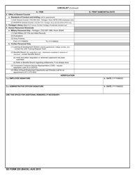 SD Form 225 Osd/WHS Personnel out-Processing Checklist, Page 2