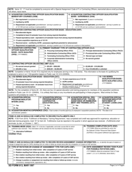 SD Form 813 DoD Acquisition Workforce Qualifications Coding Sheet (Awqcs), Page 2