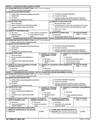 SD Form 813 DoD Acquisition Workforce Qualifications Coding Sheet (Awqcs), Page 4