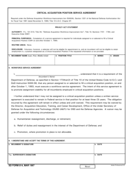 Document preview: SD Form 814 Critical Acquisition Position Service Agreement