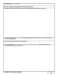 SD Form 817 TEST Traveler&#039;s Request for Premium-Class Travel, Page 2