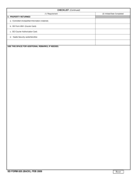 SD Form 820 Osd/WHS Security Management out-Processing Checklist, Page 2