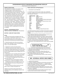 Document preview: SD Form 823 Division/Branch/Office Standardized Recordkeeping Checklist
