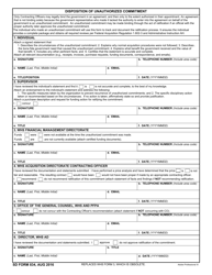 Document preview: SD Form 834 Disposition of Unauthorized Commitment