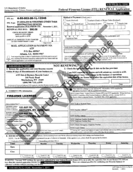 ATF Form 8 (5310.11) Part II Federal Firearms License (FFL) Renewal Application - Draft