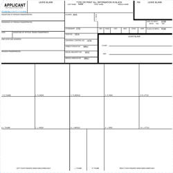 Document preview: Form FD-258 Applicant Fingerprint Form