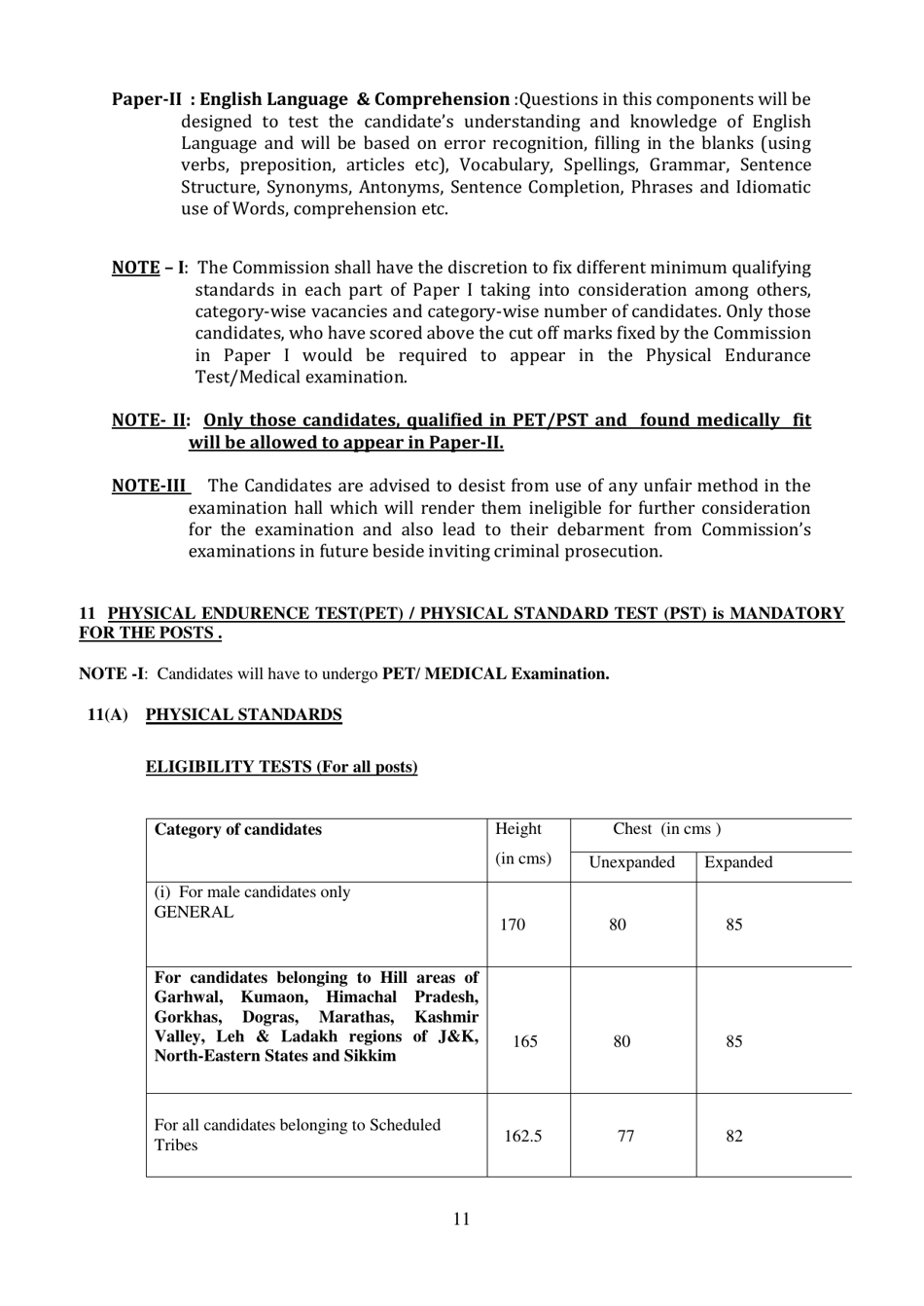 Recruitment of Sub-inspector in Delhi Police, CAPFs and Assistant Sub-inspectors in Cisf Examination - India, Page 11
