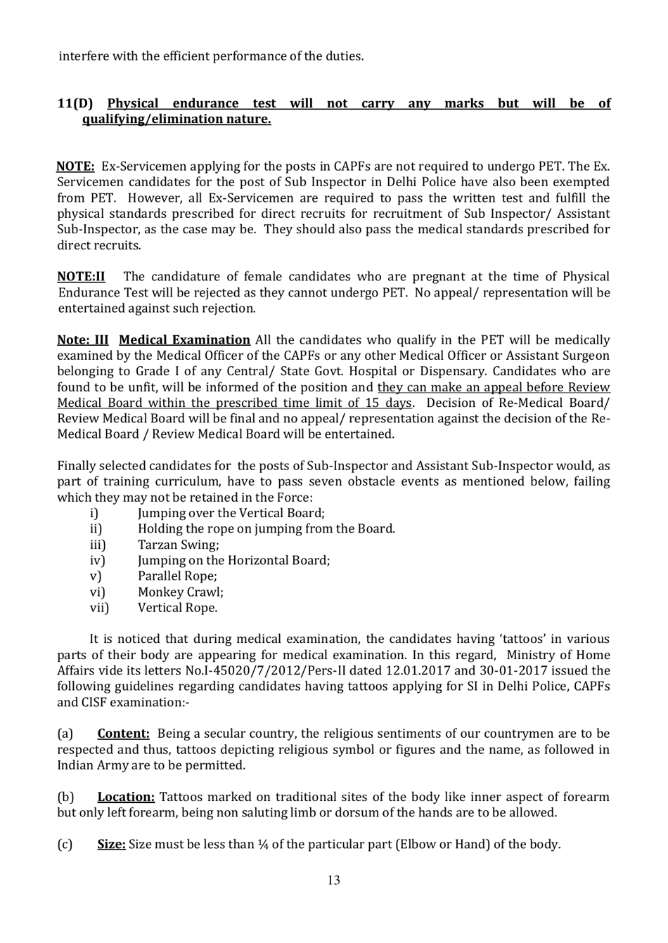 Recruitment of Sub-inspector in Delhi Police, CAPFs and Assistant Sub-inspectors in Cisf Examination - India, Page 13