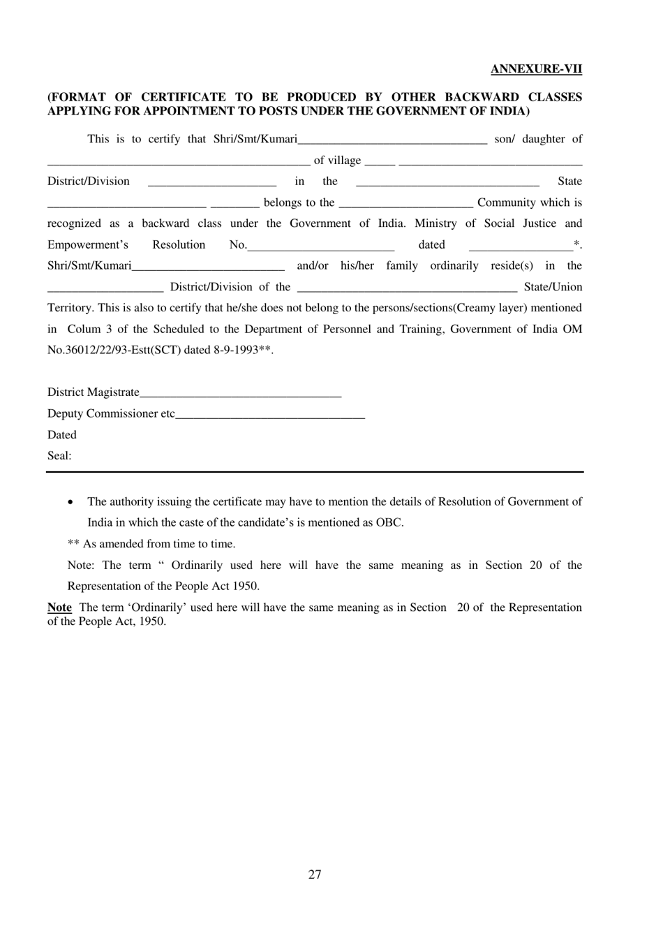 Recruitment of Sub-inspector in Delhi Police, CAPFs and Assistant Sub-inspectors in Cisf Examination - India, Page 27