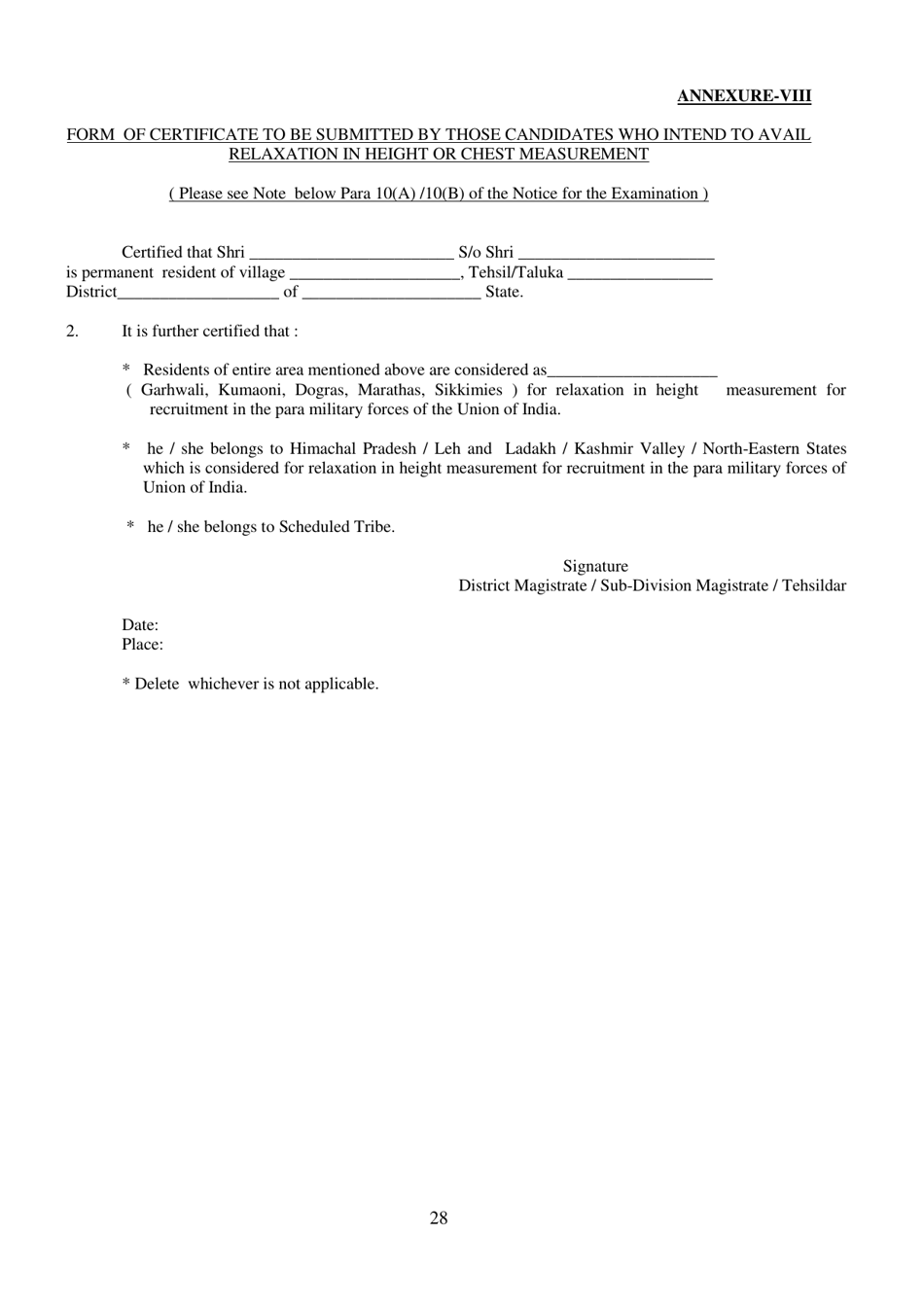 Recruitment of Sub-inspector in Delhi Police, CAPFs and Assistant Sub-inspectors in Cisf Examination - India, Page 28