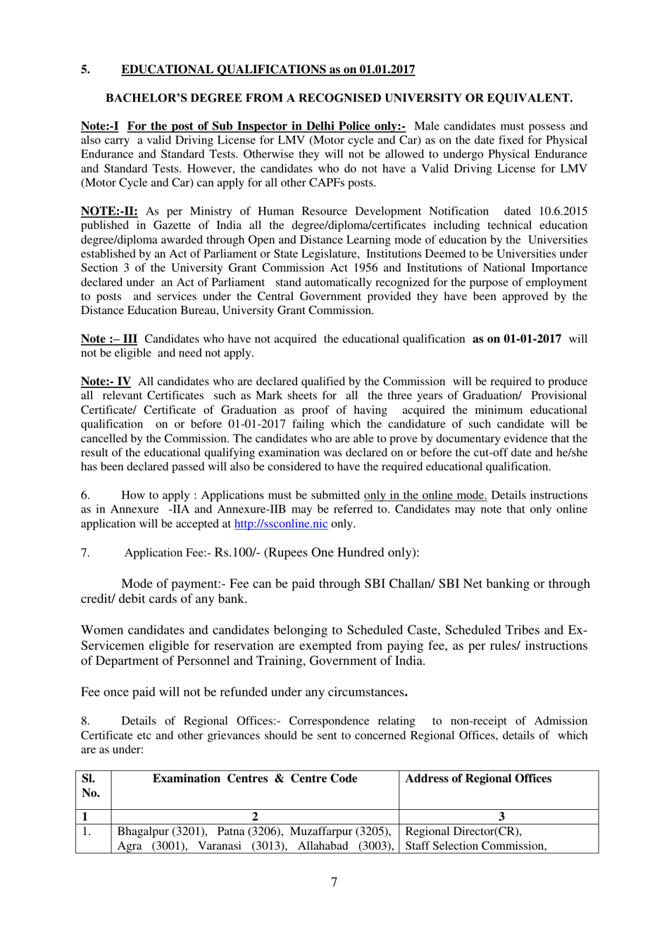 Recruitment of Sub-inspector in Delhi Police, CAPFs and Assistant Sub-inspectors in Cisf Examination - India, Page 7