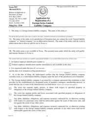 Form 313 Application for Registration of a Foreign Series Limited Liability Company - Texas, Page 6