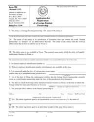 Form 306 Application for Registration of a Foreign Limited Partnership - Texas, Page 6