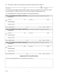 Form 306 Application for Registration of a Foreign Limited Partnership - Texas, Page 7