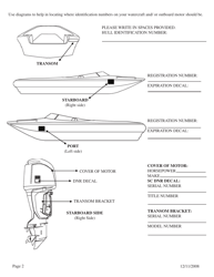Affidavit in Support for Application for Title for Watercraft/Outboard Motor - South Carolina, Page 2