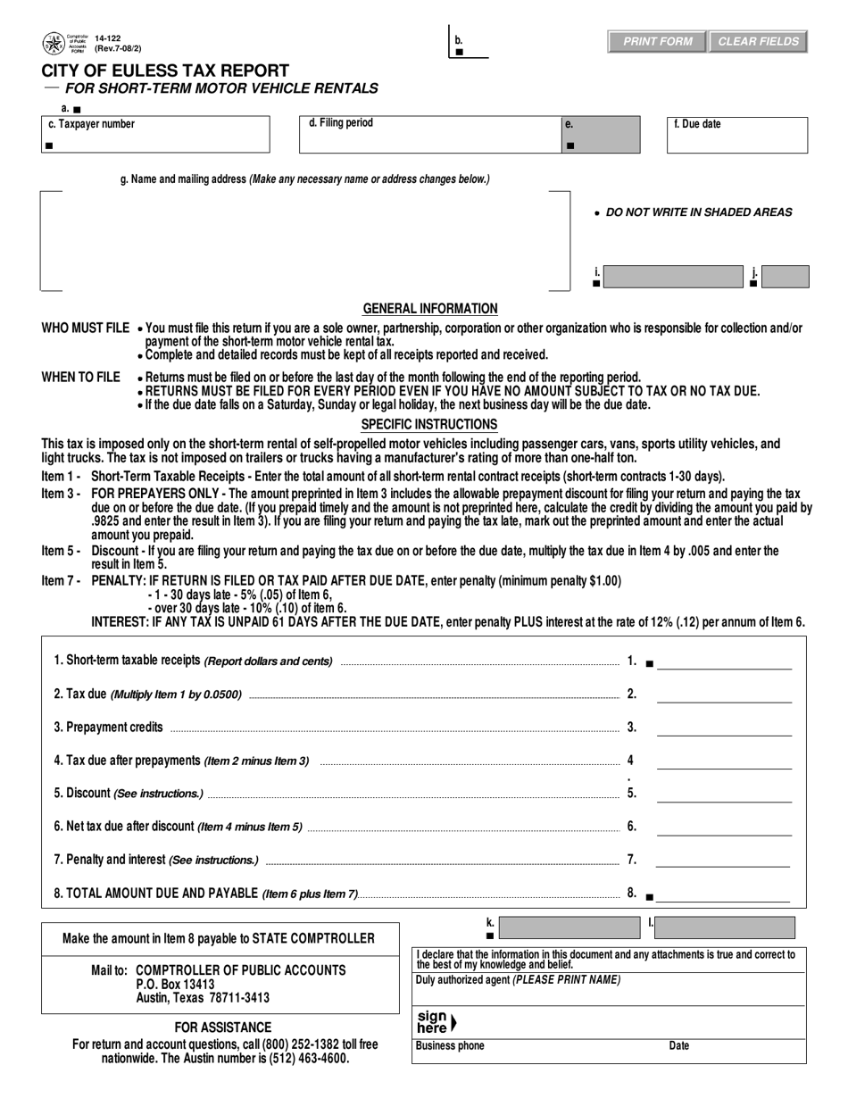 Form 14122 Fill Out, Sign Online and Download Fillable PDF, City of