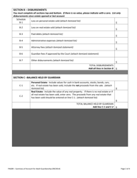 Form PAG89 Summary of Account for Adult Guardianship - Vermont, Page 2