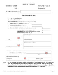 Form PAG89 Summary of Account for Adult Guardianship - Vermont, Page 3