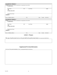Form 206 Certificate of Formation Professional Limited Liability Company - Texas, Page 6