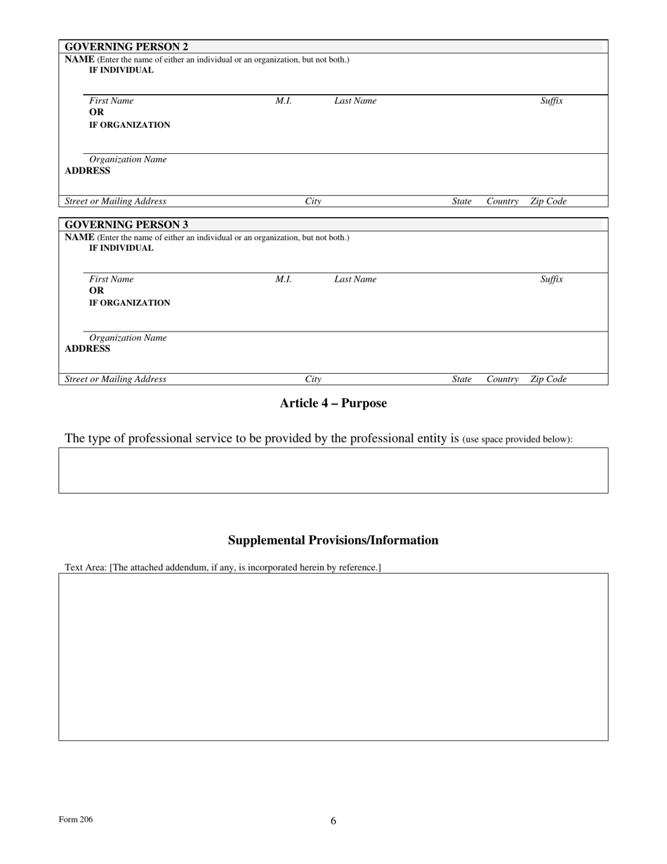 Form 206 - Fill Out, Sign Online and Download Fillable PDF, Texas ...