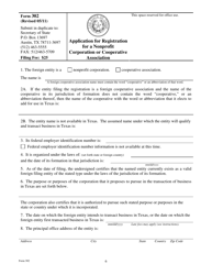 Form 302 Application for Registration for a Foreign Nonprofit Corporation or Cooperative Association - Texas, Page 6