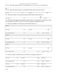 Form 302 Application for Registration for a Foreign Nonprofit Corporation or Cooperative Association - Texas, Page 7