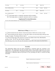 Form 302 Application for Registration for a Foreign Nonprofit Corporation or Cooperative Association - Texas, Page 8