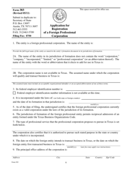 Form 303 Application for Registration for a Foreign Professional Corporation - Texas, Page 6
