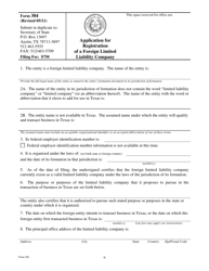 Form 304 Application for Registration of a Foreign Limited Liability Company - Texas, Page 6