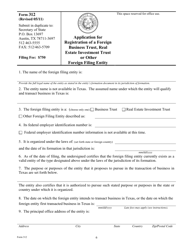 Form 312 Application for Registration of a Foreign Business Trust, Real Estate Investment Trust or Other Foreign Filing Entity - Texas, Page 6