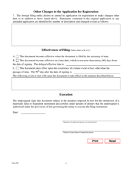 Form 406 Amendment to Registration - Texas, Page 5