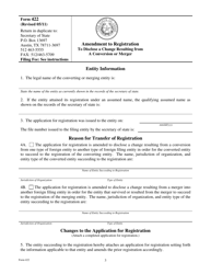 Form 422 Amendment to Registration to Disclose a Change Resulting From a Conversion or Merger - Texas, Page 3